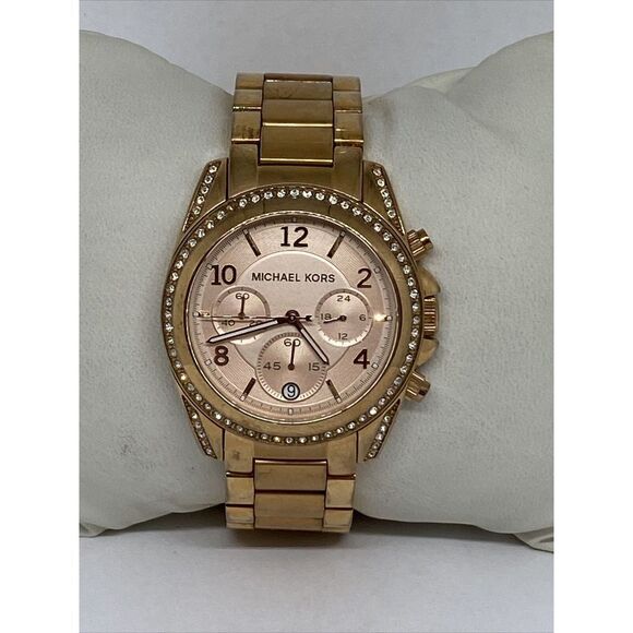 Michael Kors MK5263 Women's Gold Stainless Steel Quartz Analog Dial Watch GE533 - Picture 3 of 12